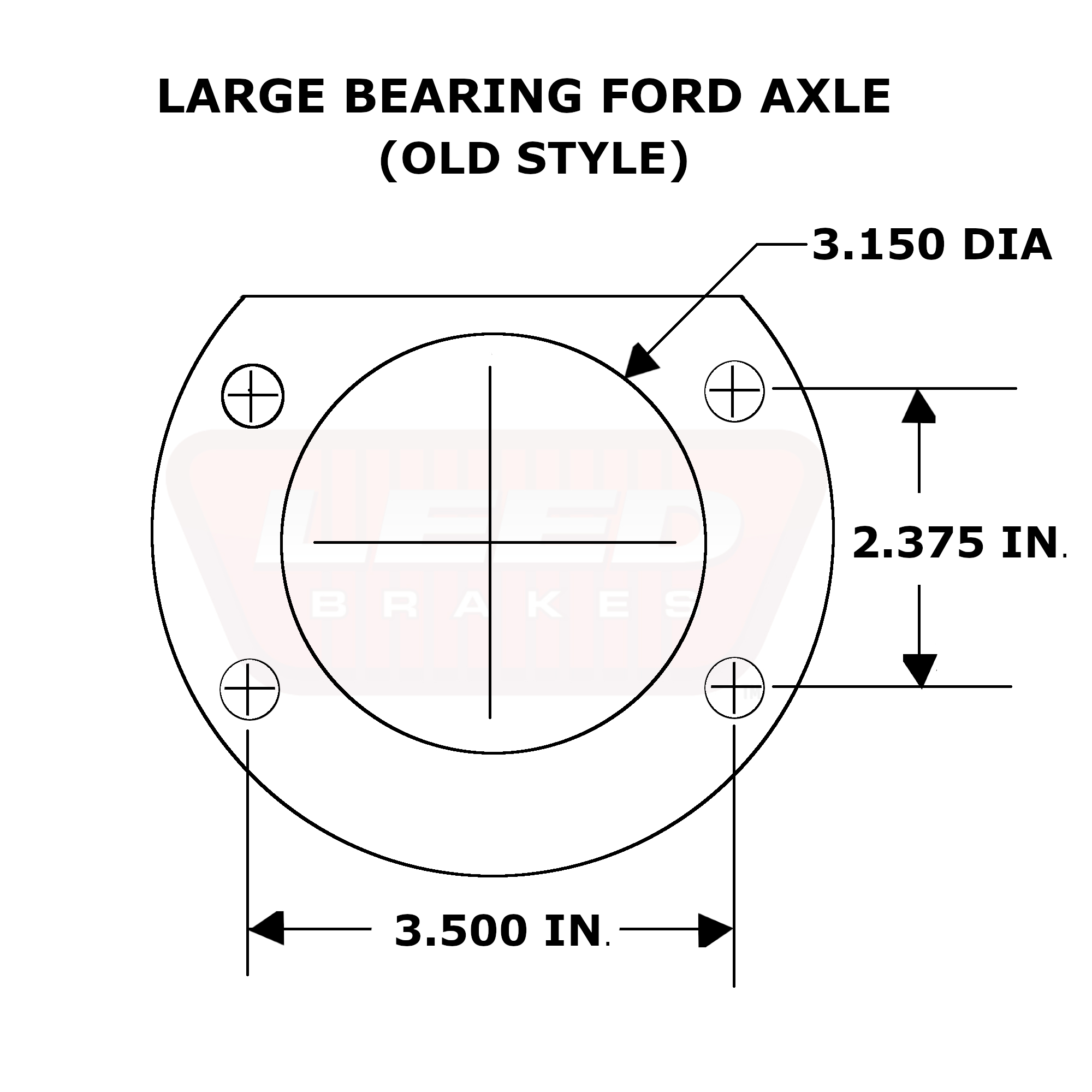 LEED Brakes Ford 9 in Large Bearing Axle Disc Brakes